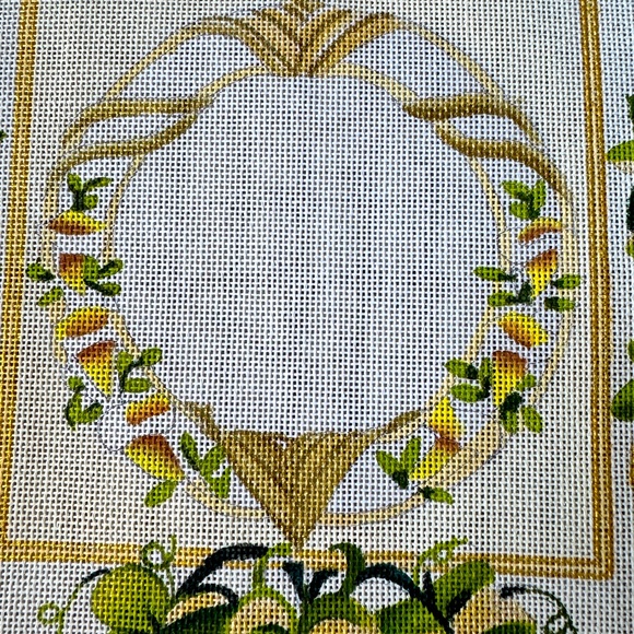 Hand-Painted “Flowers/Ivy” Needlepoint Canvas - Picture 6 of 10
